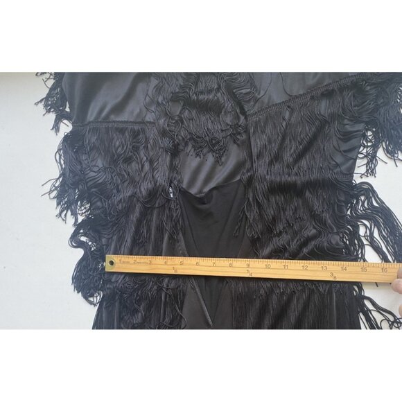 Cheryl Kaye Women's 6 Black Roary 20s Flapper Tassels Fringe Dress - Picture 6 of 7